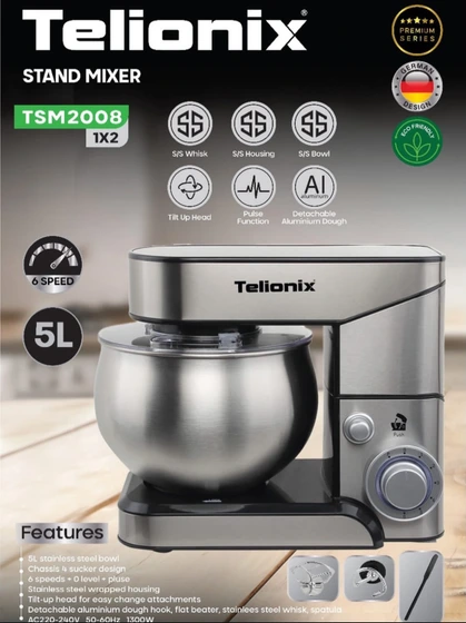 همزن کاسه دار تلونیکس مدل TSM2008