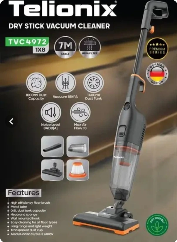 جارو برقی عصایی تلیونیکس مدل TVC4972