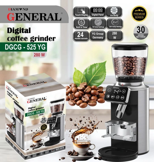 آسیاب قهوه دیجیتال لمسی جنرال دیاموند مدل DGCG-525YG