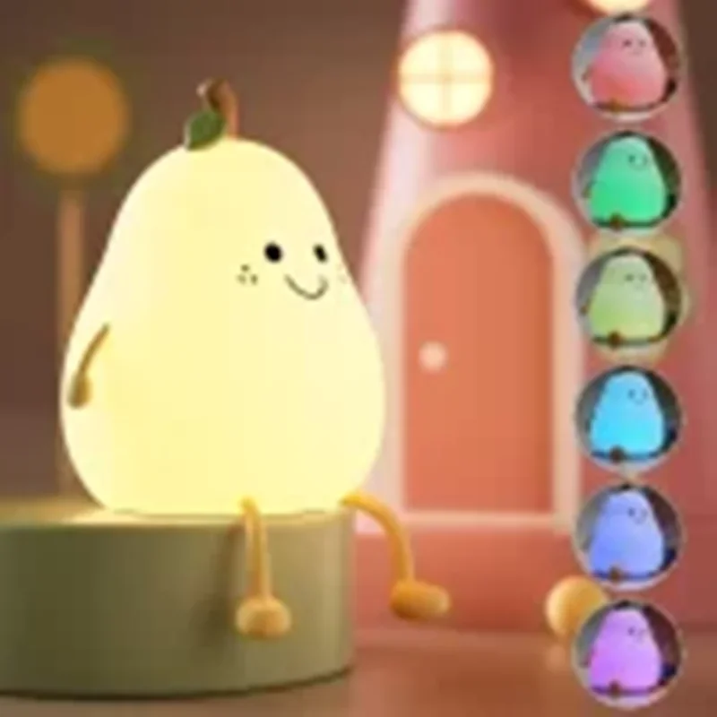 چراغ خواب سیلکونی گلابی