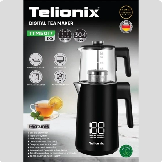 چای ساز دیجیتال تلیونیکس مدل TTM5017