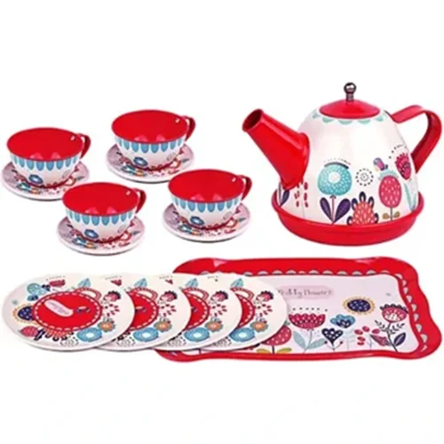 اسباب بازی ست چای خوری فلزی طرح گل کد 620