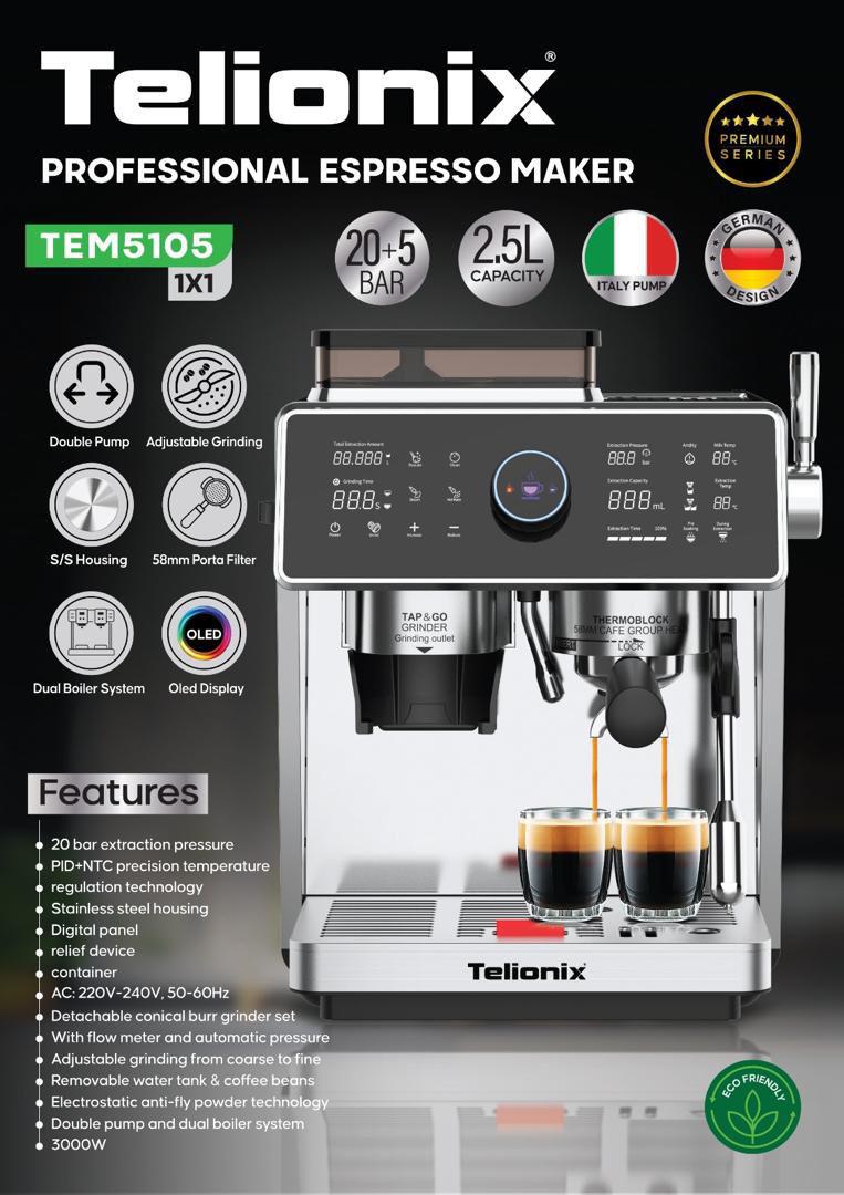 اسپرسوساز حرفه‌ای تلیونیکس مدل TEM5105