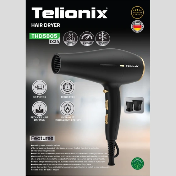 سشوار تلیونیکس مدل THD5805